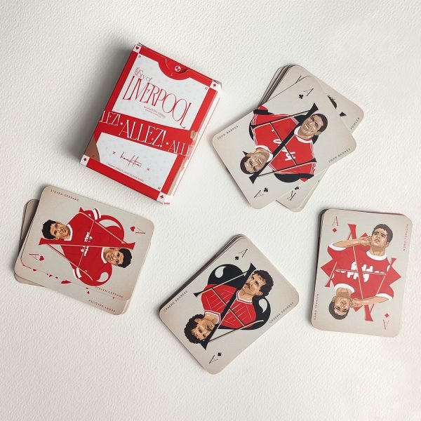 Liverpool Allez allez allez playing cards with football players