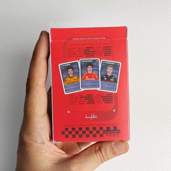 Trumps and F1 Trivia Game drivers deck, red box.