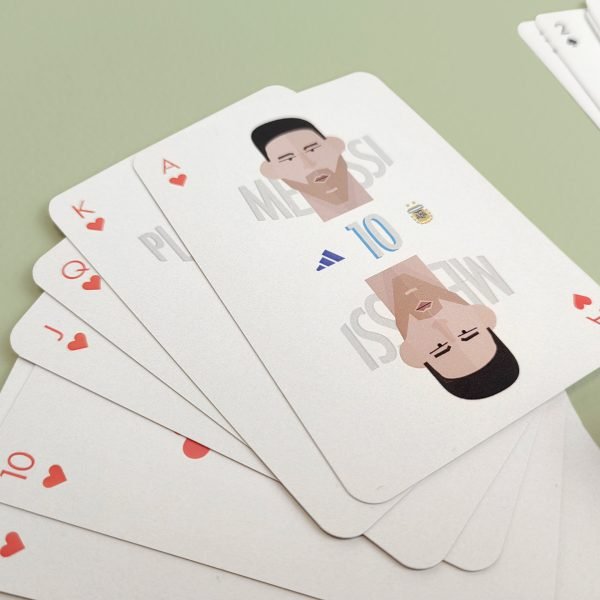 Lionel Messi, hand-drawn artwork for the Soccer playing cards.