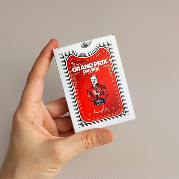 The Formula 1 playing cards deck has Michael Schumacher on the front of the box.