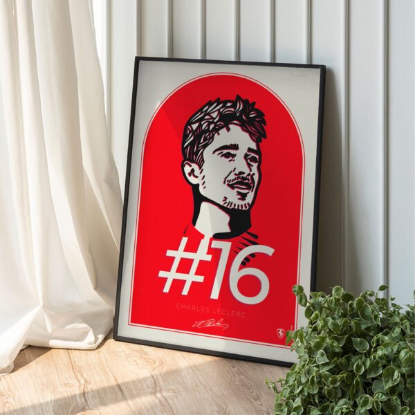 Charles Leclerc framed artwork displayed on a wall, printed on premium paper with rich colors and fine artistic detail.
