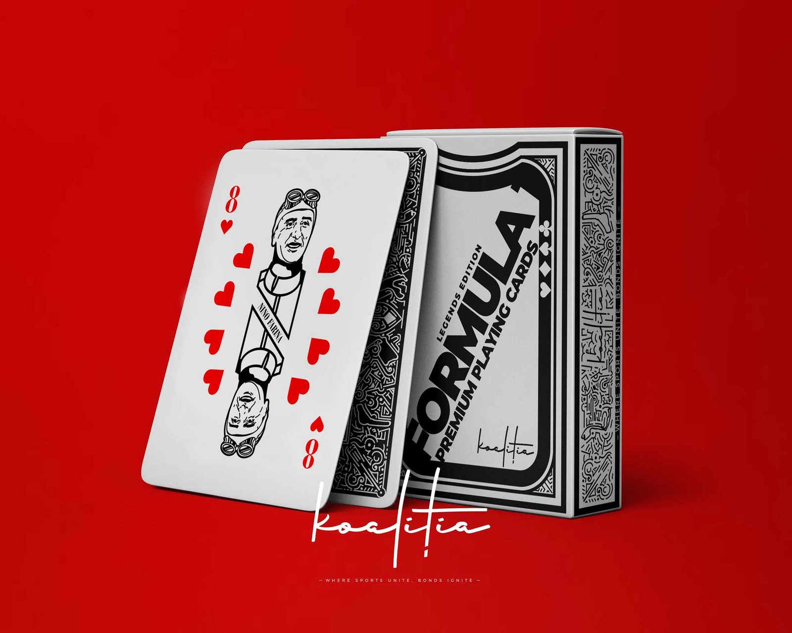 F1 Poker playing cards illustrating drivers like Nino Farina