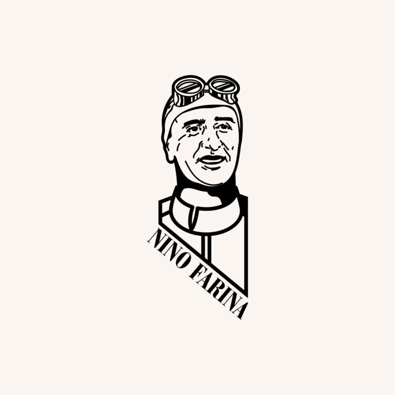 Nino Farina Formula 1 driver Artwork, hand-drawn.