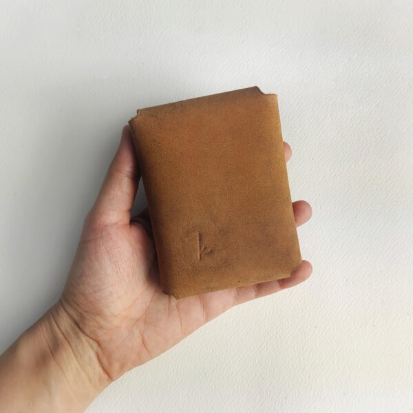 Husă de piele pentru cărți de joc, maro vintage.