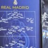 The Real Madrid FC poster framed, with the generational team scheme.