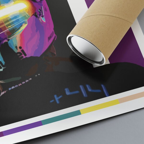 Lewis Hamilton helmet illustration print.