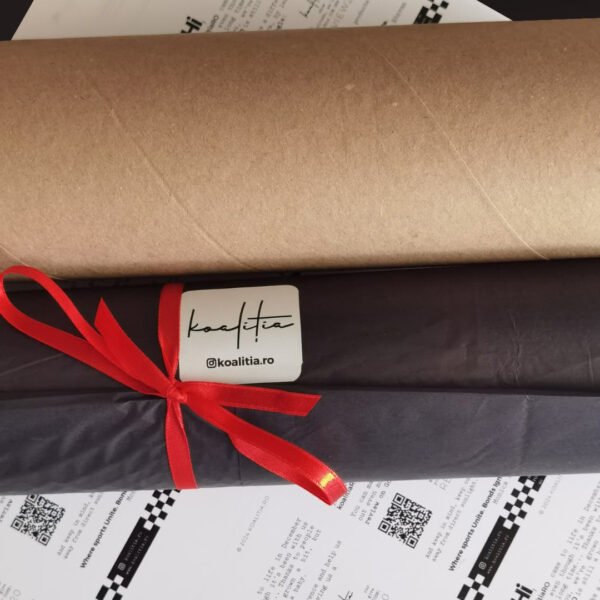We wrap the print in acid-free black paper, roll it securely, and tie it with a red ribbon, making it ready to gift right out of the box.