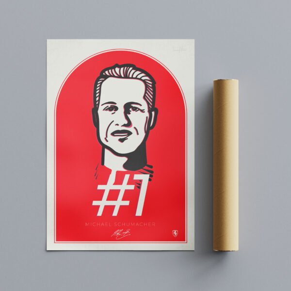 Michael Schumacher Poster, hand-drawn artwork
