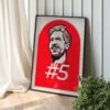 Sebastian Vettel print, hand-drawn portrait, framed.