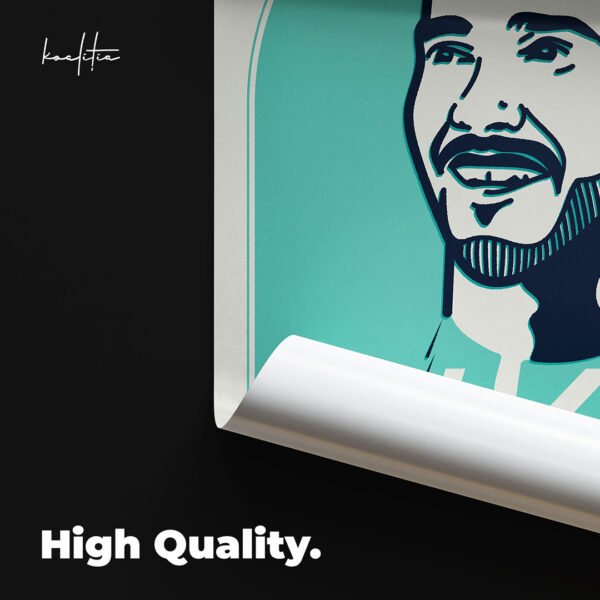 Sir Lewis Hamilton Mercedes AMG F1 fanart, hand-drawn illustration printed.