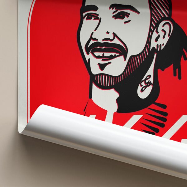 Close-up Lewis Hamilton print illustration, #44 Scuderia Ferrari