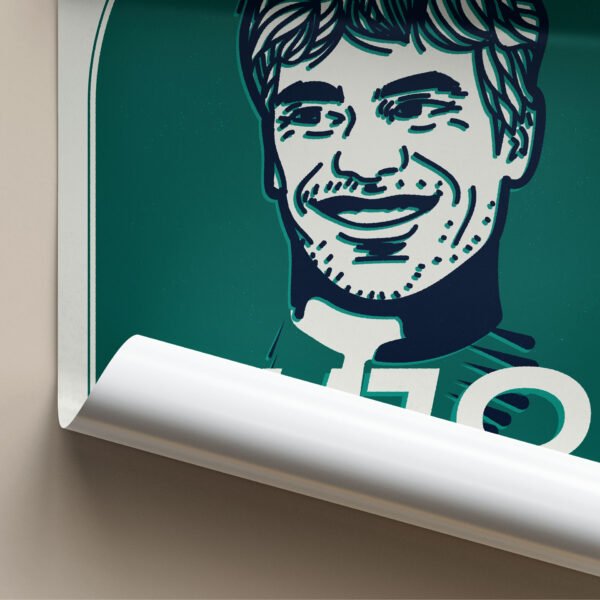 Zoom in pe portretul Lance Stroll, poster F1.