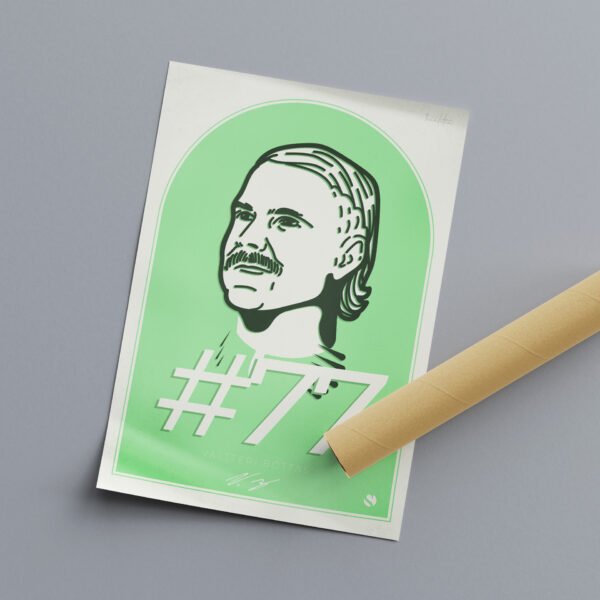 We ship the Valtteri Bottas portrait rolled and wrapped in acid-free black paper, tied with a red ribbon, ready to gift inside a sturdy cardboard mailing tube.