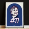 Checo Sergio Pérez Print, digitally hand-drawn portrait of the Red Bull Racing driver, featuring his signature and #11 racing number, on a dark background, unframed.