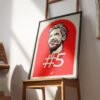 Seb Vettel framed artwork, in a place of honor for any true Ferrari fan.