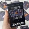 The back of the 2026 F1 Trumps Card Game box, black and white, describing all the 22 pilots that are illustrated inside this deck.