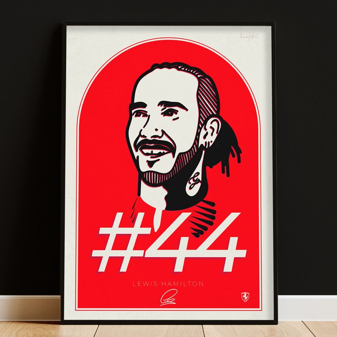 The Lewis Hamilton poster is digitally hand-drawn and ready to be placed in a spot of honor on your wall!